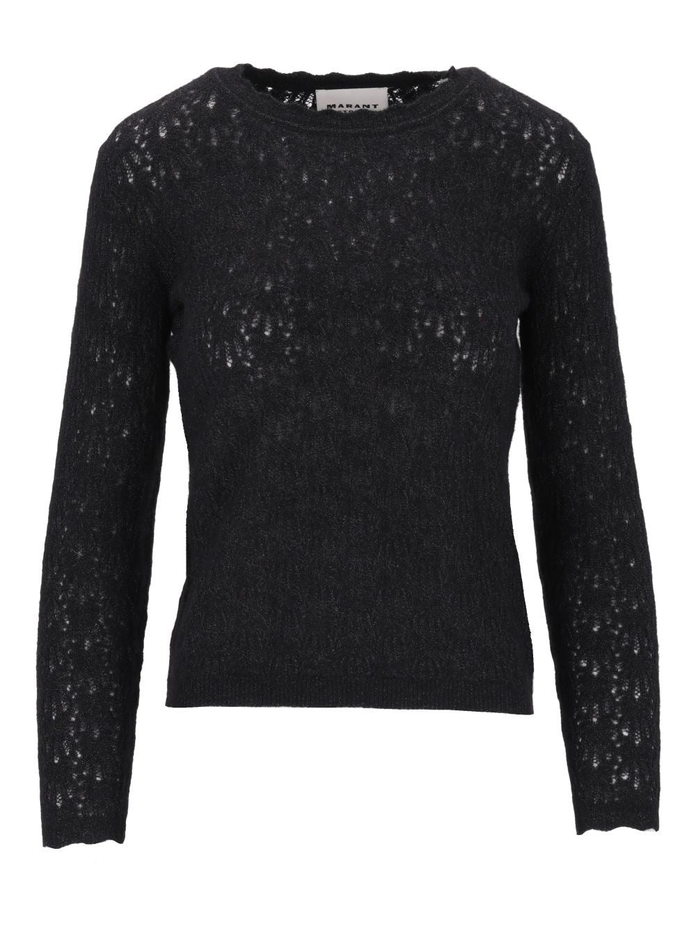 Marant Etoile Women "Obeline-Gb" Open-Work Crewneck Sweater