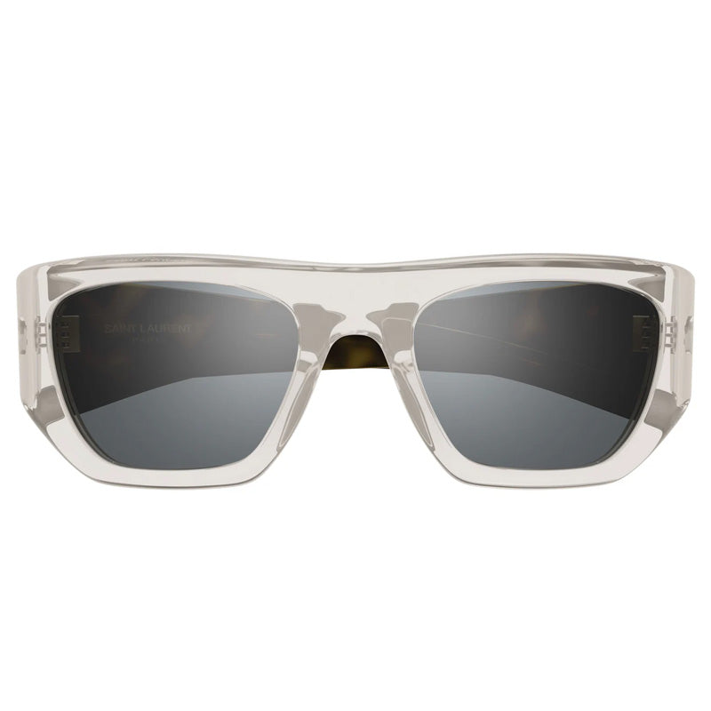 Saint Laurent Sunglasses Square Full Rim, Transparent Brown/Havana Frame and Brown Lens SL740002