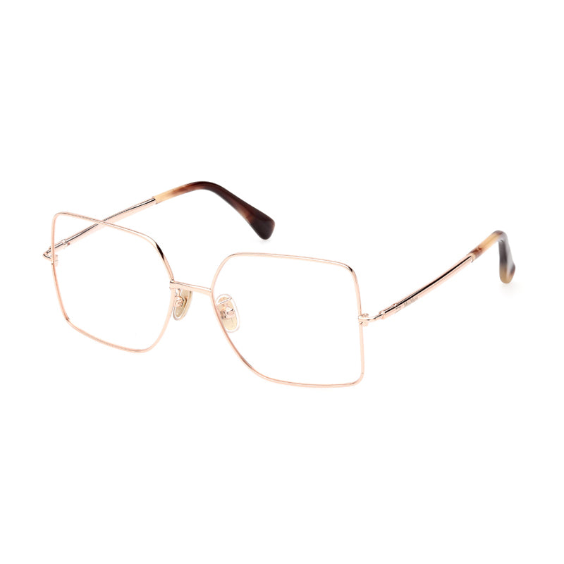 Max Mara Max Mara Eyeglasses Butterfly Full Rim, Pink Gold Frame and Clear Demo Lenses Lens MM5098-H033