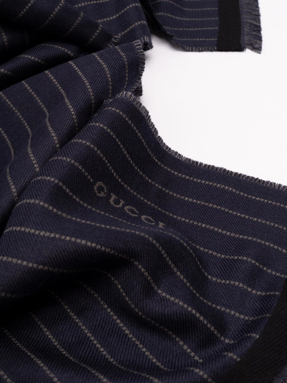 Gucci Gucci Men Gucci Pinstripe Wool Silk Scarf