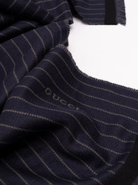 Gucci Gucci Men Gucci Pinstripe Wool Silk Scarf