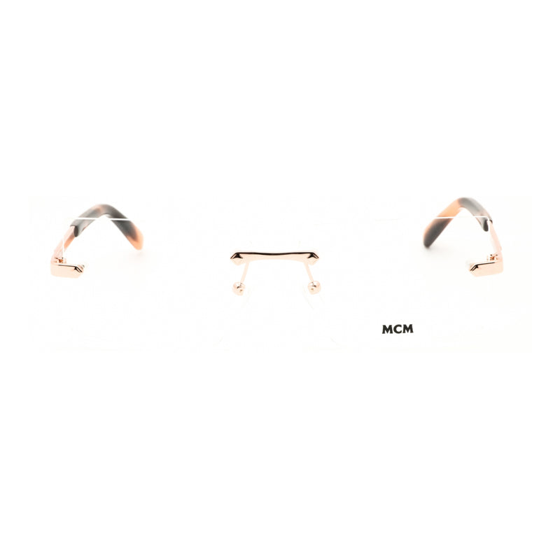 MCM MCM Eyeglasses Rectangle Rimless, Shiny Rose Gold Frame and Clear Demo Lenses Lens MW5018-H028