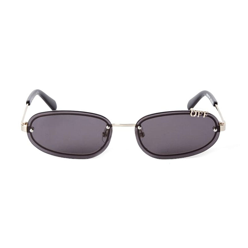 Off-White Sunglasses Oval Rimless, Gold Frame and Dark Grey Lens OERI13MMIAMI7607