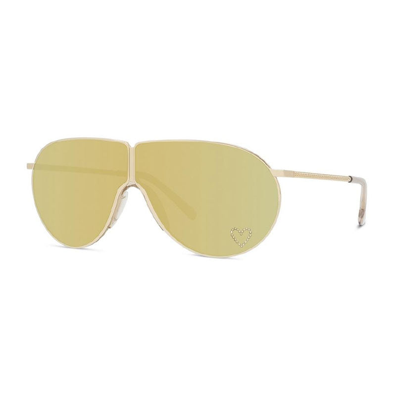 Stella McCartney Stella McCartney Sunglasses Shield Full Rim, Gold Frame and Brown Gold Mirror Lens SC40064I30C