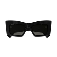 Gucci Sunglasses Square Full Rim, Shiny Black Frame and Grey Lens GG1842S001