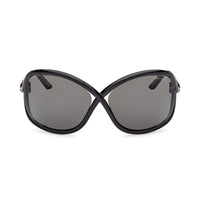 Tom Ford Geometric Semi Rim, with a Dark Havana/Pink frame and Violet Gradient Mirror lens.