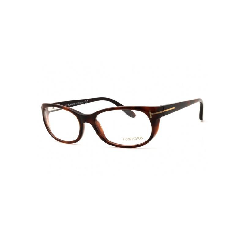 Tom Ford Tom Ford Eyeglasses Rectangle Full Rim, Havana Frame and Clear Demo Lenses Lens FT5229052