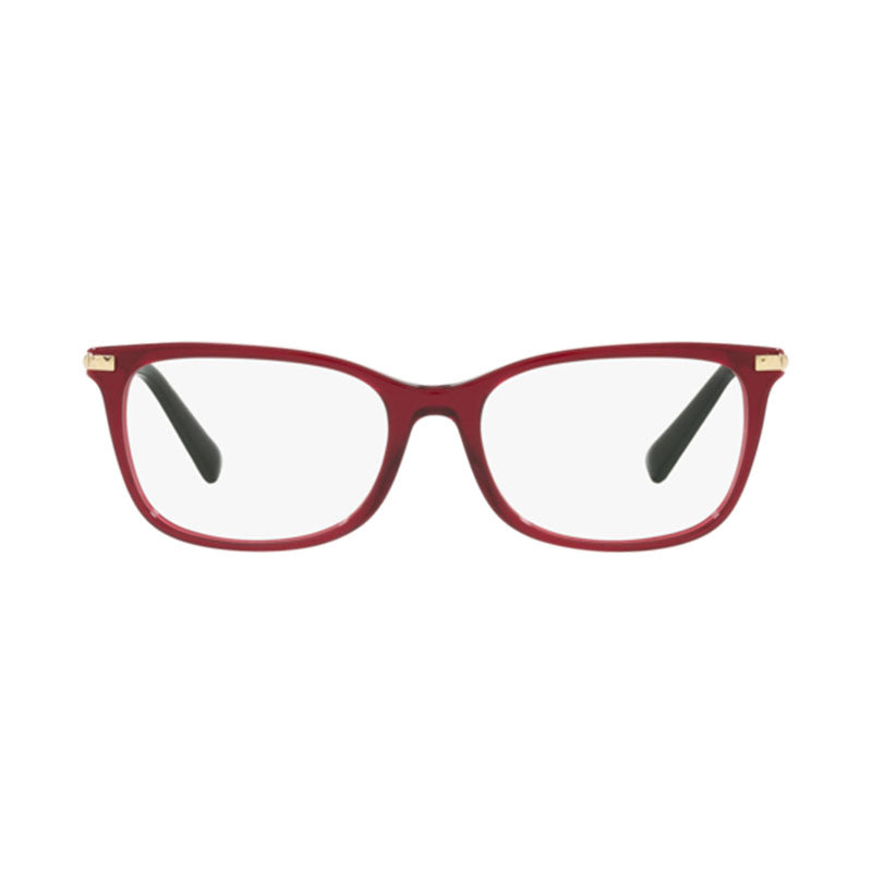 Valentino Eyeglasses Rectangle Full Rim, Transparent Red Frame and Clear Demo Lens Lens VA30745115
