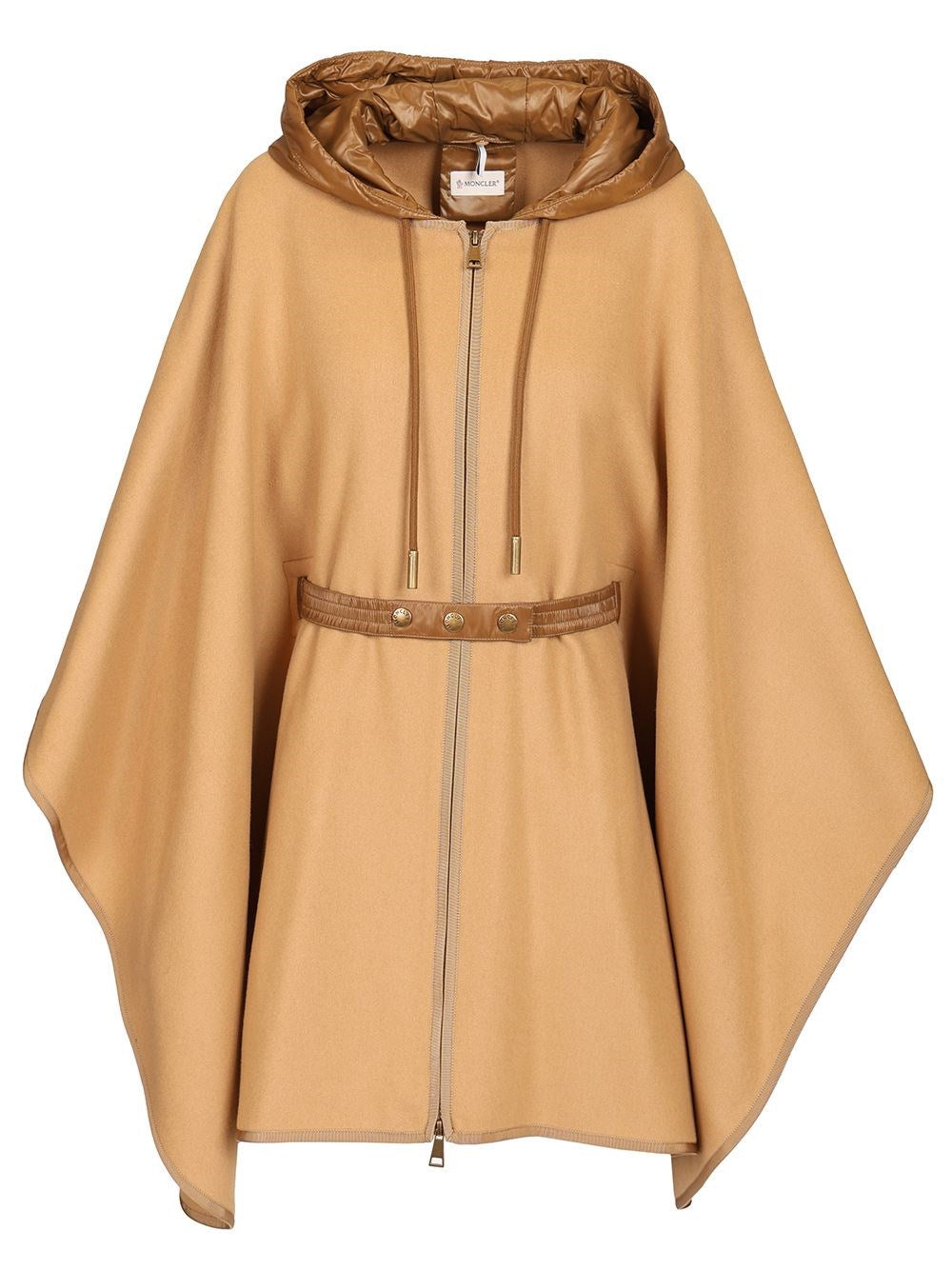 Moncler Women Padded Cape In Wool Blend