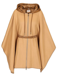Moncler Women Padded Cape In Wool Blend