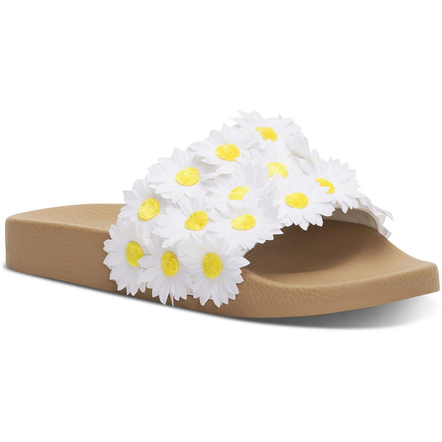 Gellion Womens Applique Embellished Slide Sandals