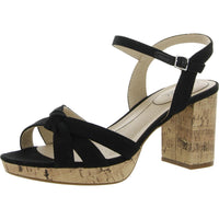 Lucky Womens Knot-Front Slingback Sandals 8 Wide Black 002
