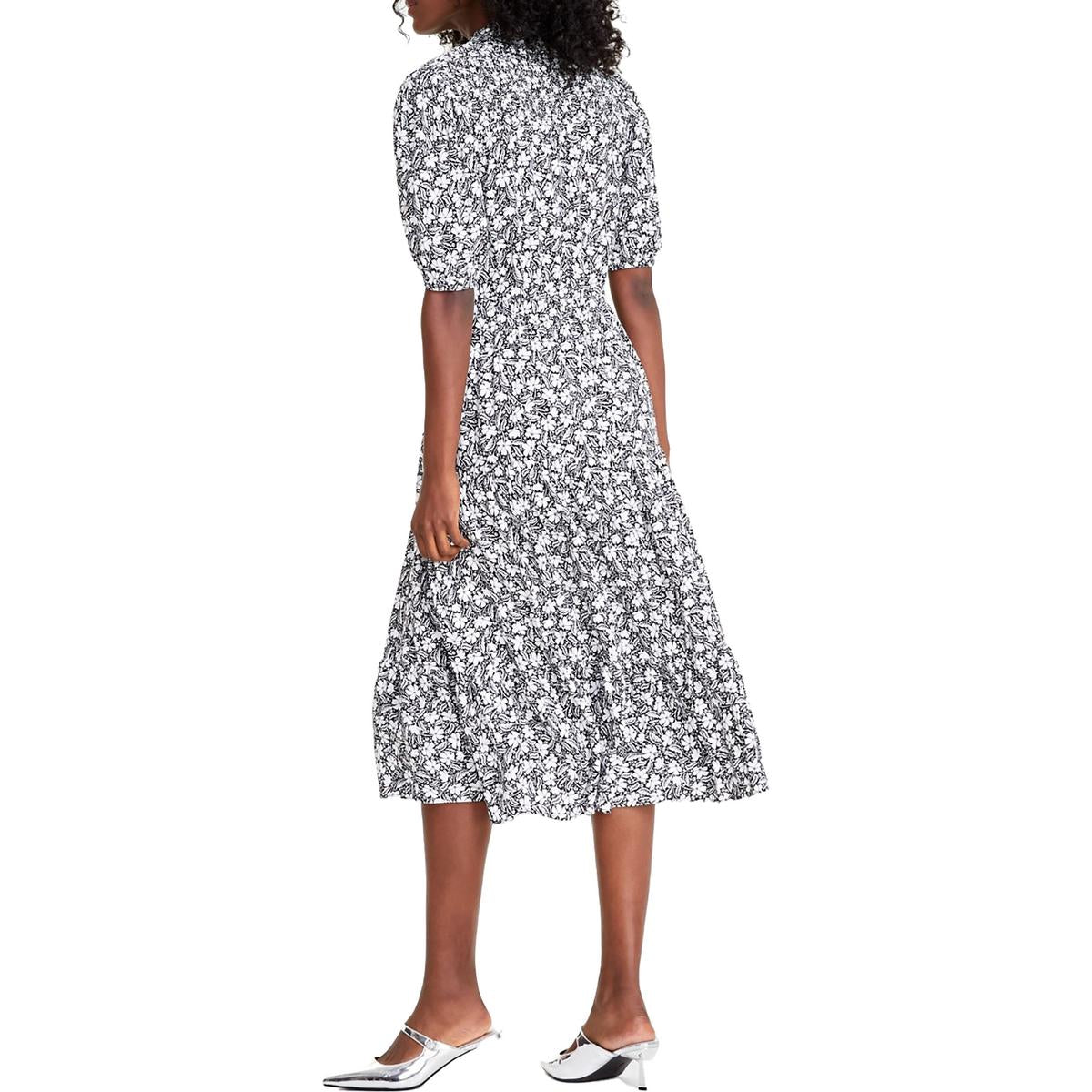 Womens Printed Viscose Fit & Flare Dress
