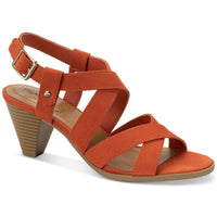 Honniee Womens Faux Suede Criss-Cross Slingback Sandals