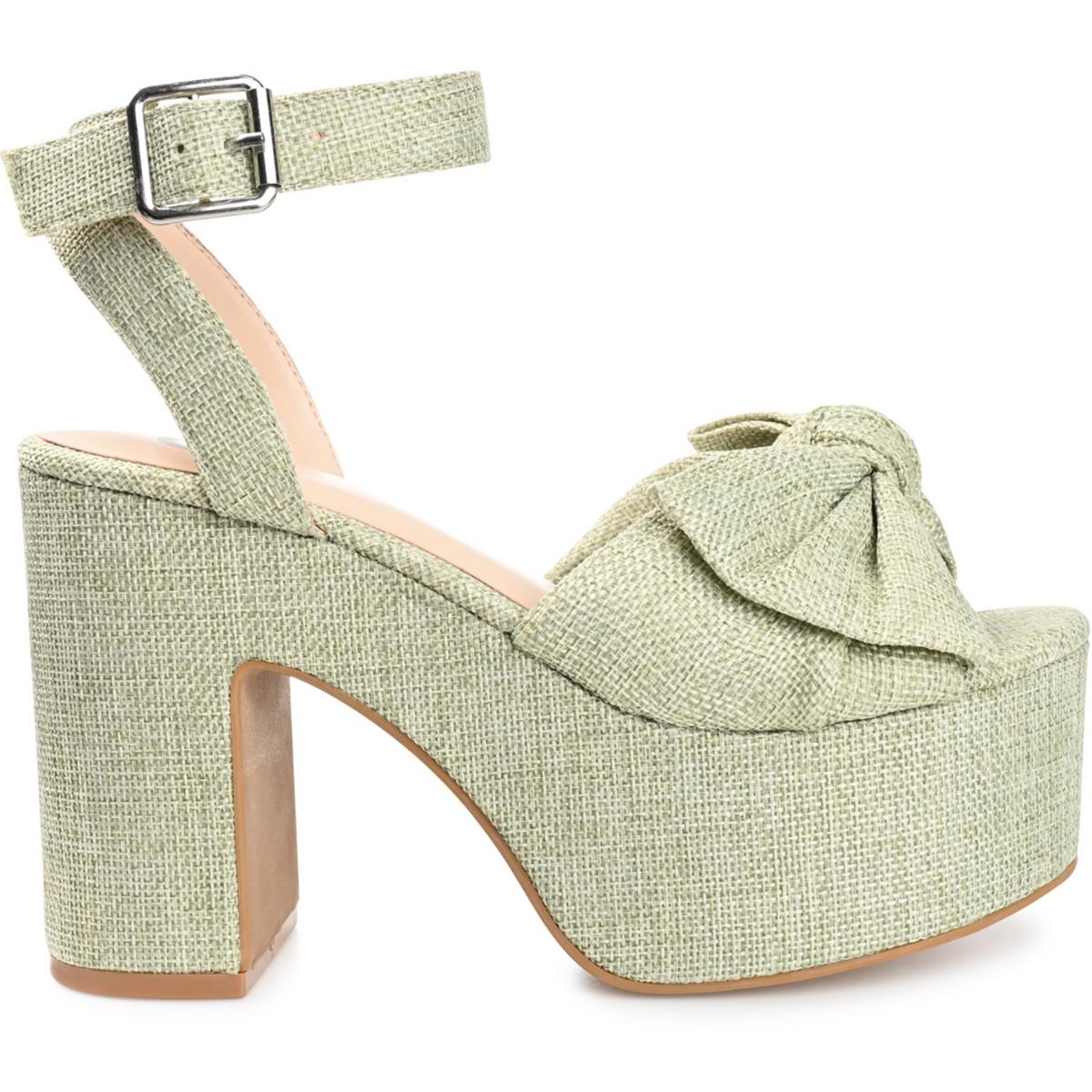 Zenni Womens Bow Ankle Strap Platform Sandals