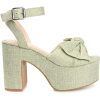 Zenni Womens Bow Ankle Strap Platform Sandals