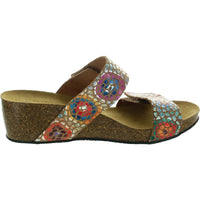 Womens Printed Suede Wedge Sandals