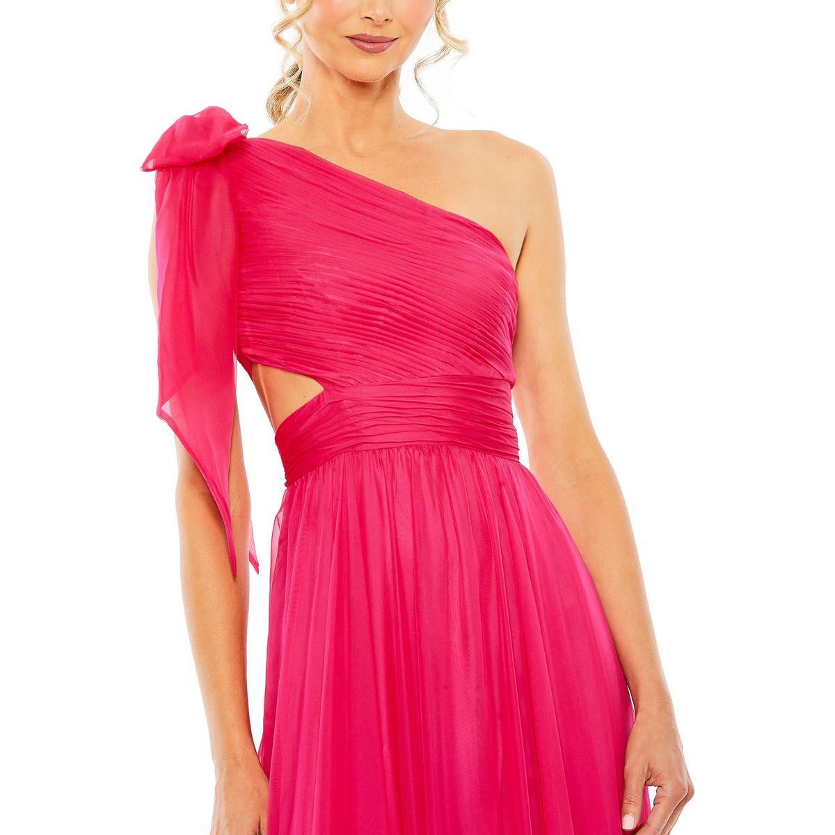 Womens Chiffon Cut-Out Evening Dress