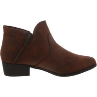 Adeline Womens Block Heel Almond Toe Ankle Boots