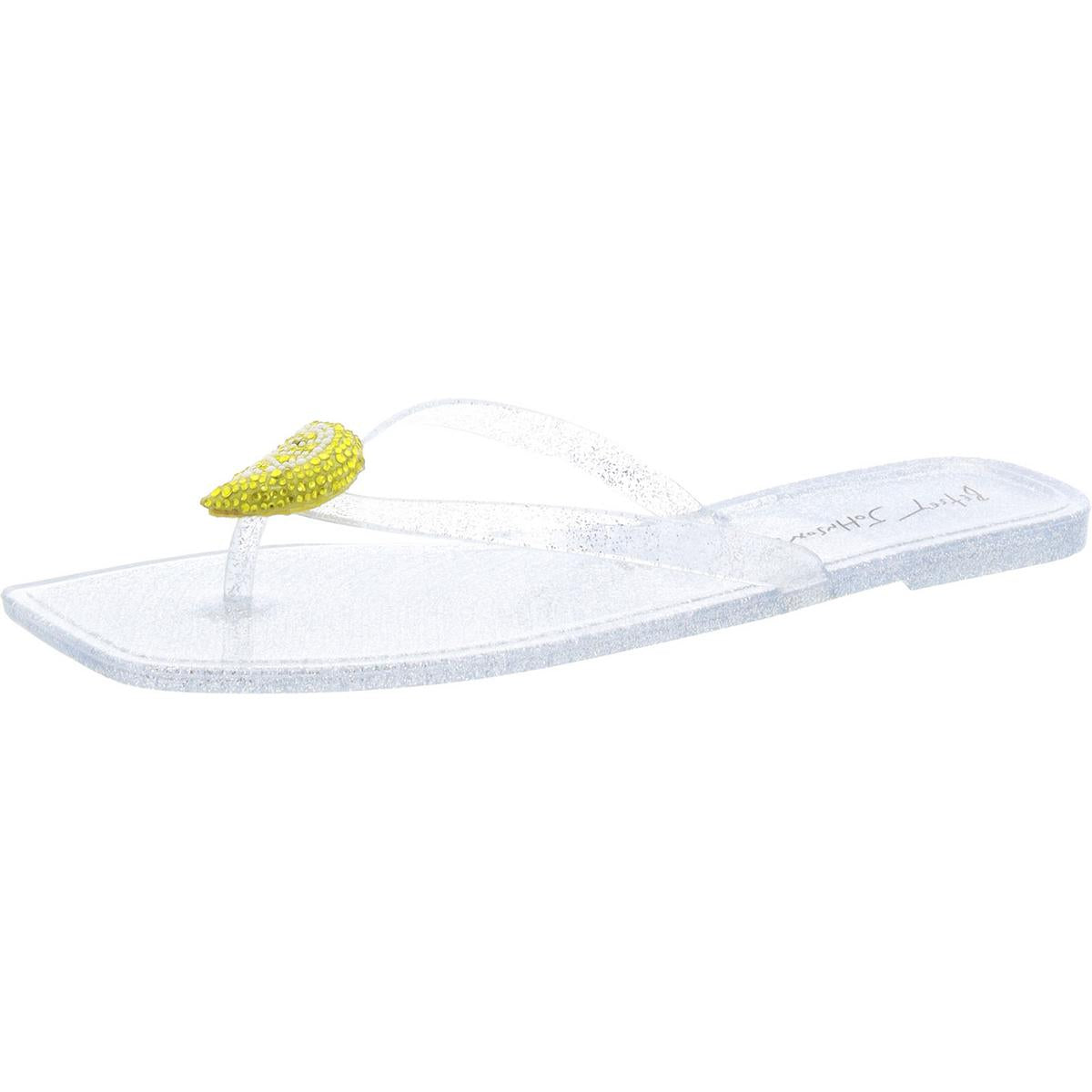Womens Embellished Thong Slide Sandals