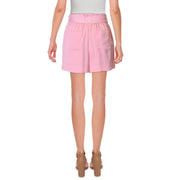 Womens Satin Belted Dress Shorts