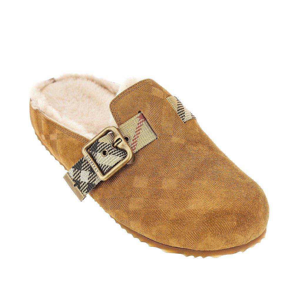 Burberry Women Check Suede Leather 'Urchin' Clogs