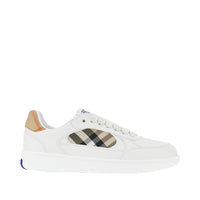 Burberry Men Leather And Check Fabric 'Terrace' Sneakers