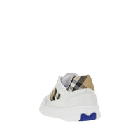 Burberry Men Leather And Check Fabric 'Terrace' Sneakers