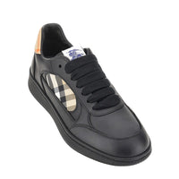 Burberry Men Leather And Check Fabric 'Terrace' Sneakers