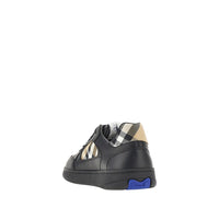 Burberry Men Leather And Check Fabric 'Terrace' Sneakers