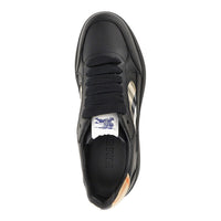 Burberry Men Leather And Check Fabric 'Terrace' Sneakers