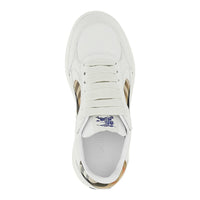 Burberry Women Leather And Check Fabric 'Terrace' Sneakers