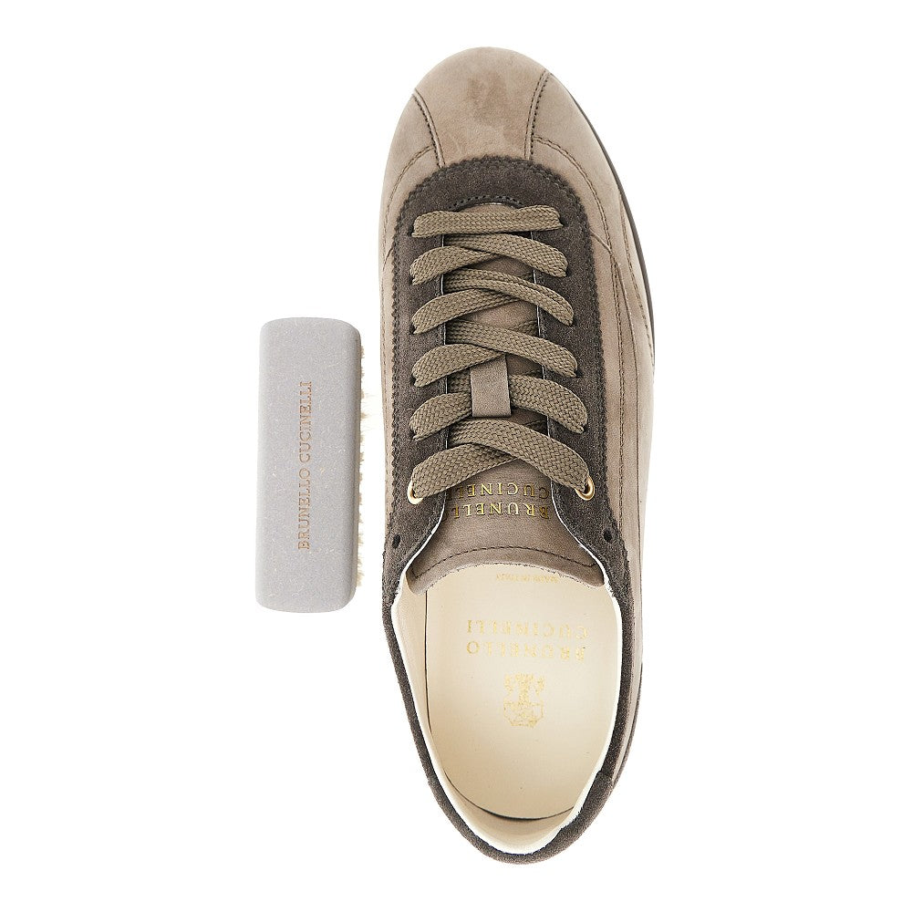 Brunello Cucinelli Men Nubuck Leather Slim Sneakers