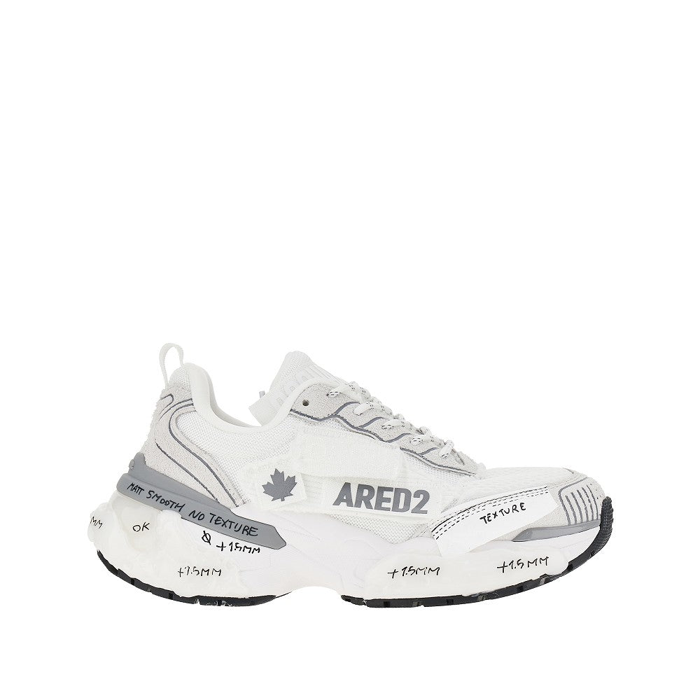 Dsquared2 Men Suede Leather And Mesh 'Faster' Sneakers