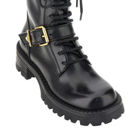 Versace Women Leather Boots With Medusa Detail