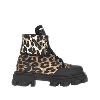 Ganni Women Leopard-Printed Denim Boots