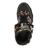 Ganni Women Leopard-Printed Denim Boots
