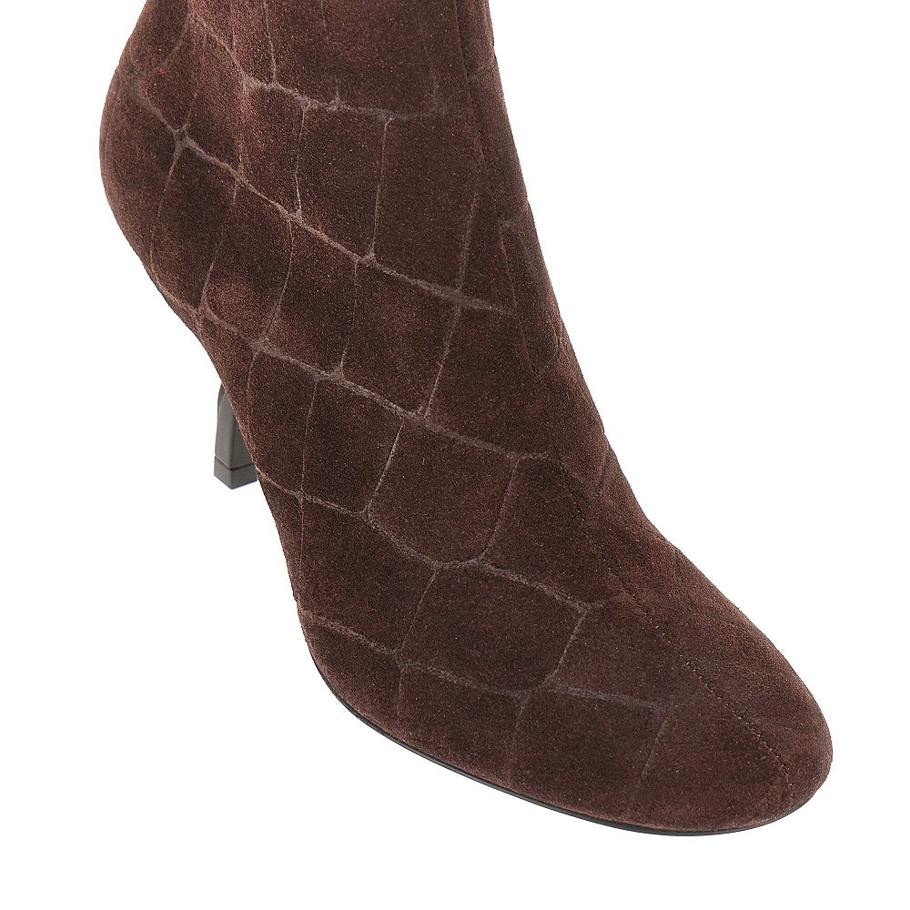 Jacquemus Women Croco-Embossed Leather Ankle Boots