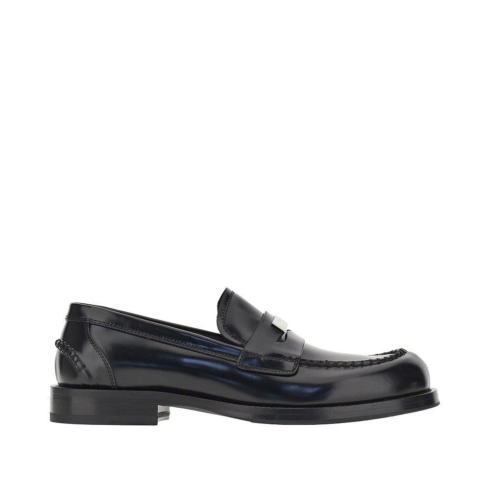 Dolce&Gabbana Men Logo Plate Leather Loafers