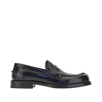 Dolce&Gabbana Men Logo Plate Leather Loafers