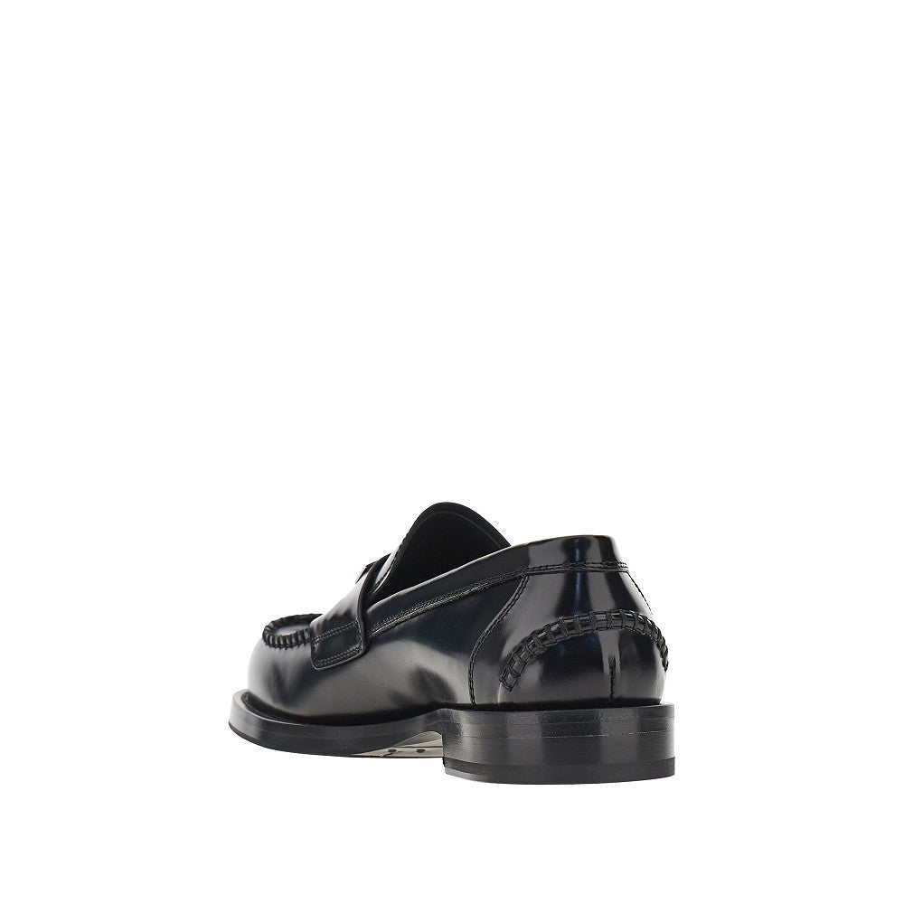 Dolce&Gabbana Men Logo Plate Leather Loafers