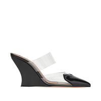 Alaia Women Pvc And Leather 'Le Coeur' Wedge Mules