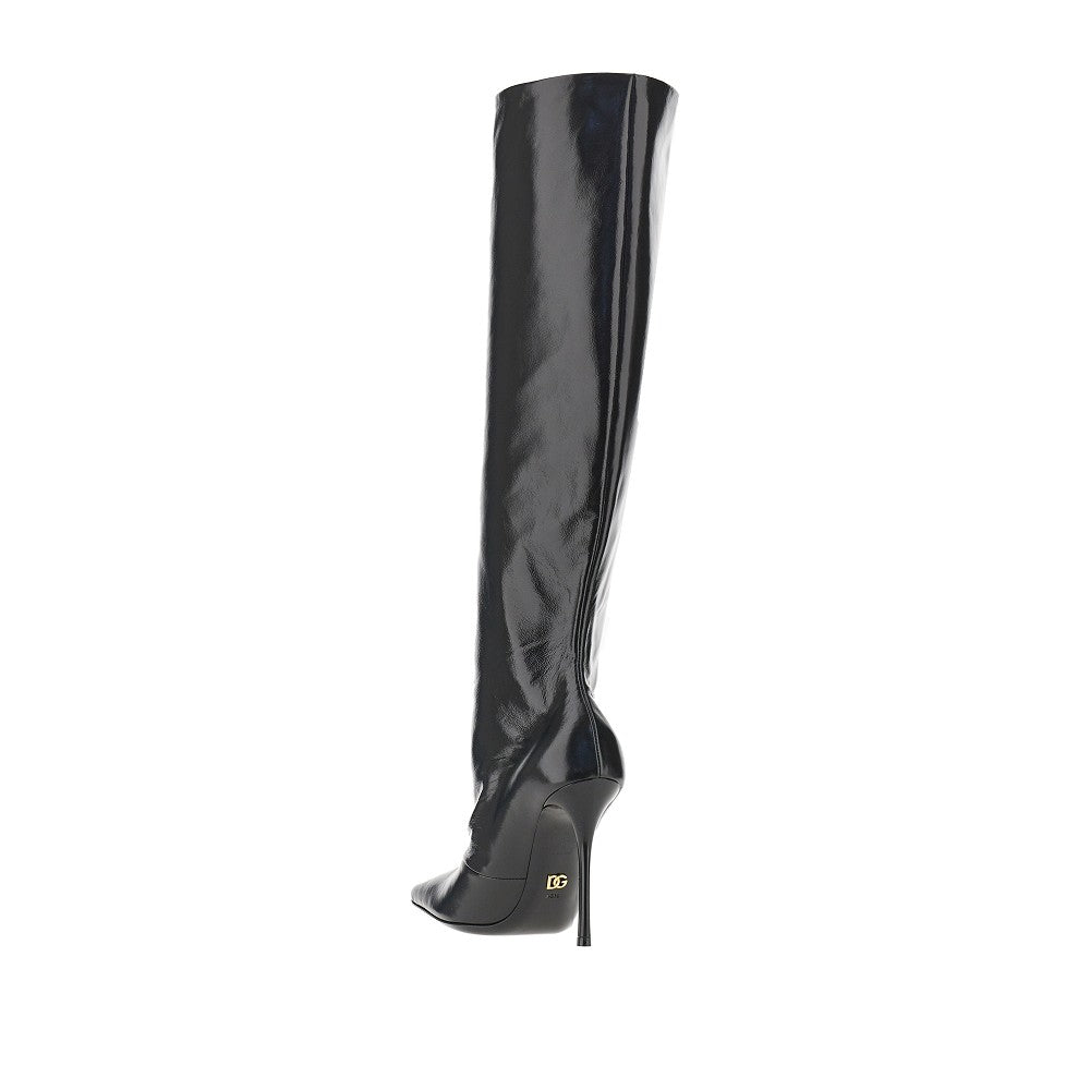 Dolce&Gabbana Women Squared-Toe Leather Boots