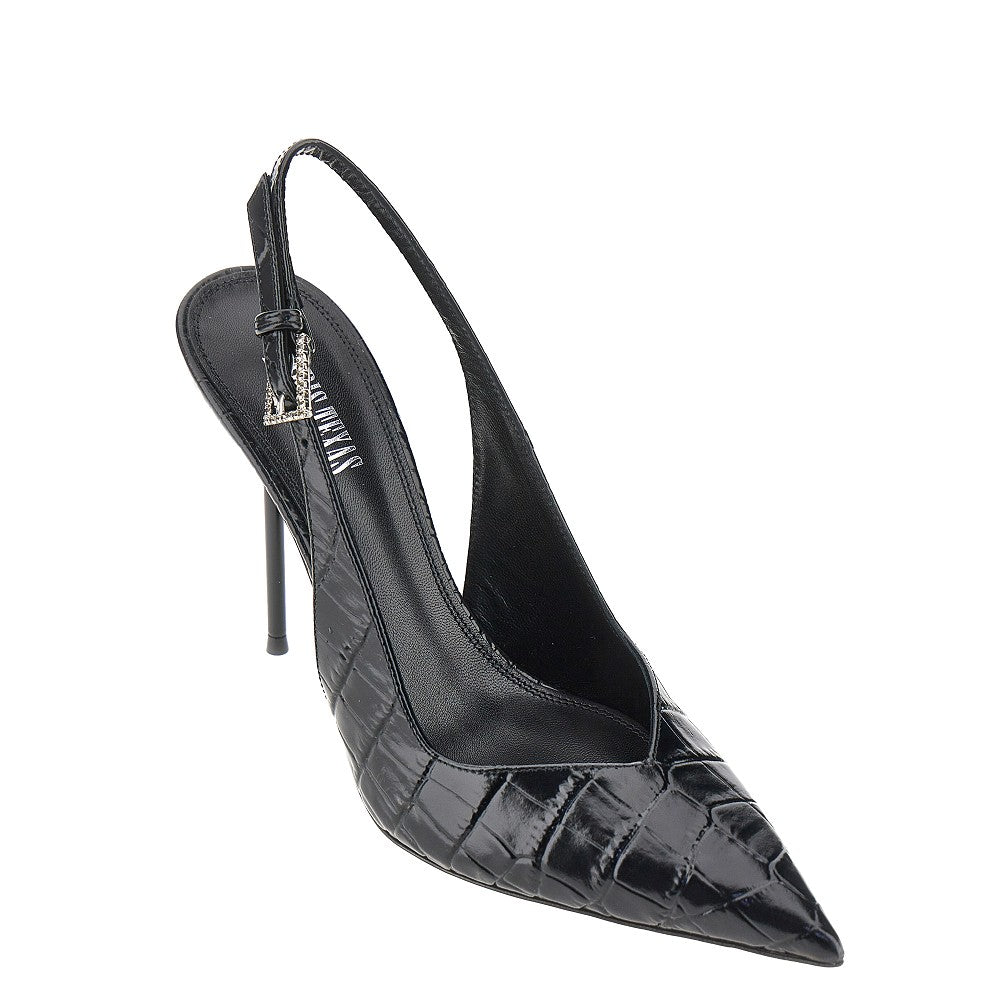 PARIS TEXAS Paris Texas Women Croco-Embossed Leather 'Lidia' Slingback Pump