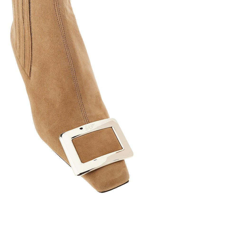 Roger Vivier Women Suede Leather 'Belle Vivier' Chelsea Boots