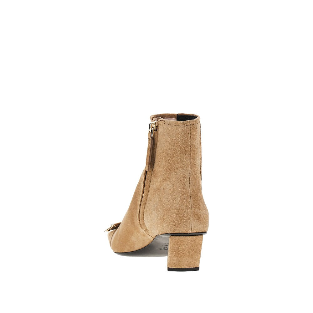 Roger Vivier Women Suede Leather 'Belle Vivier' Chelsea Boots