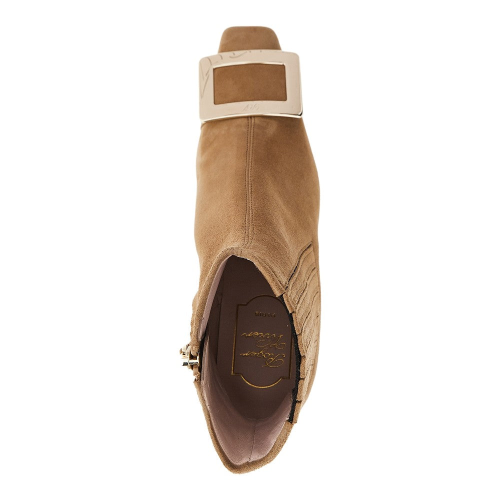 Roger Vivier Women Suede Leather 'Belle Vivier' Chelsea Boots