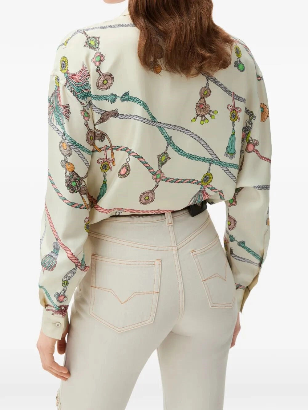 Versace Women Printed Silk Twill Shirt Hangin` Out Print