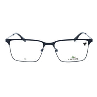 Lacoste Eyeglasses Rectangle Full Rim, Matte Blue Frame and Clear Demo Lenses Lens L2296424