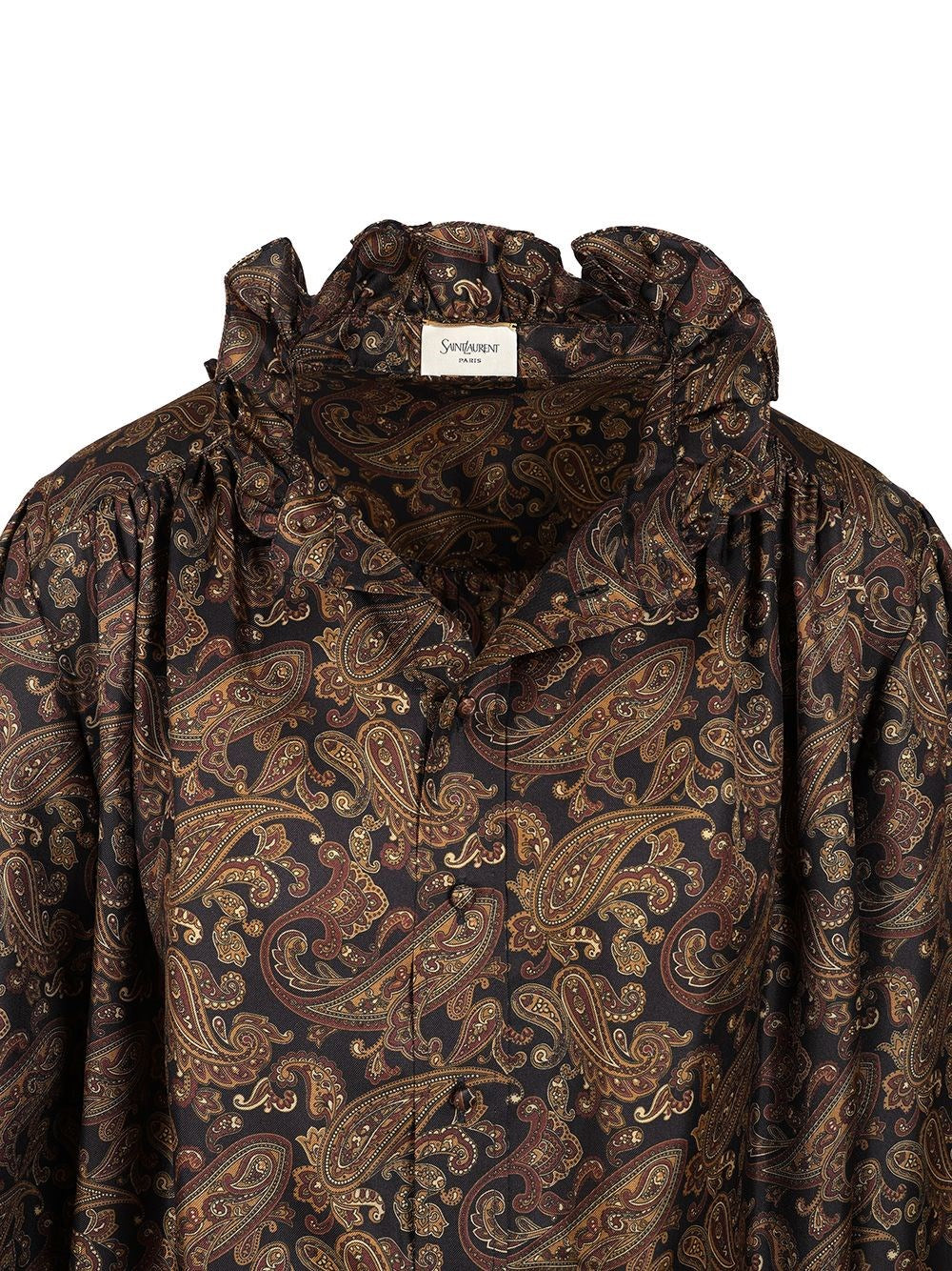 Saint Laurent Women Paisley Pattern Silk Twill Dress
